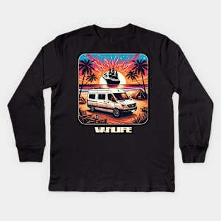 Beach sprinter van camper conversion Kids Long Sleeve T-Shirt